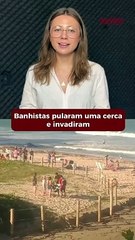 Banhistas invadem área de restinga em dia de sol