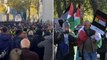 Far-right protesters clash with police as pro-Palestine march moves through London