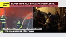 Sandra Cuevas, alcaldesa de Alcaldía Cuauhtémoc, se pronuncia por el incendio. Pedro Gamboa, 16 de noviembre de 2023