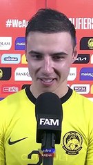 Reaksi Dion Cools, selepas dinobatkan Man of the Match dalam perlawanan sebentar tadi.