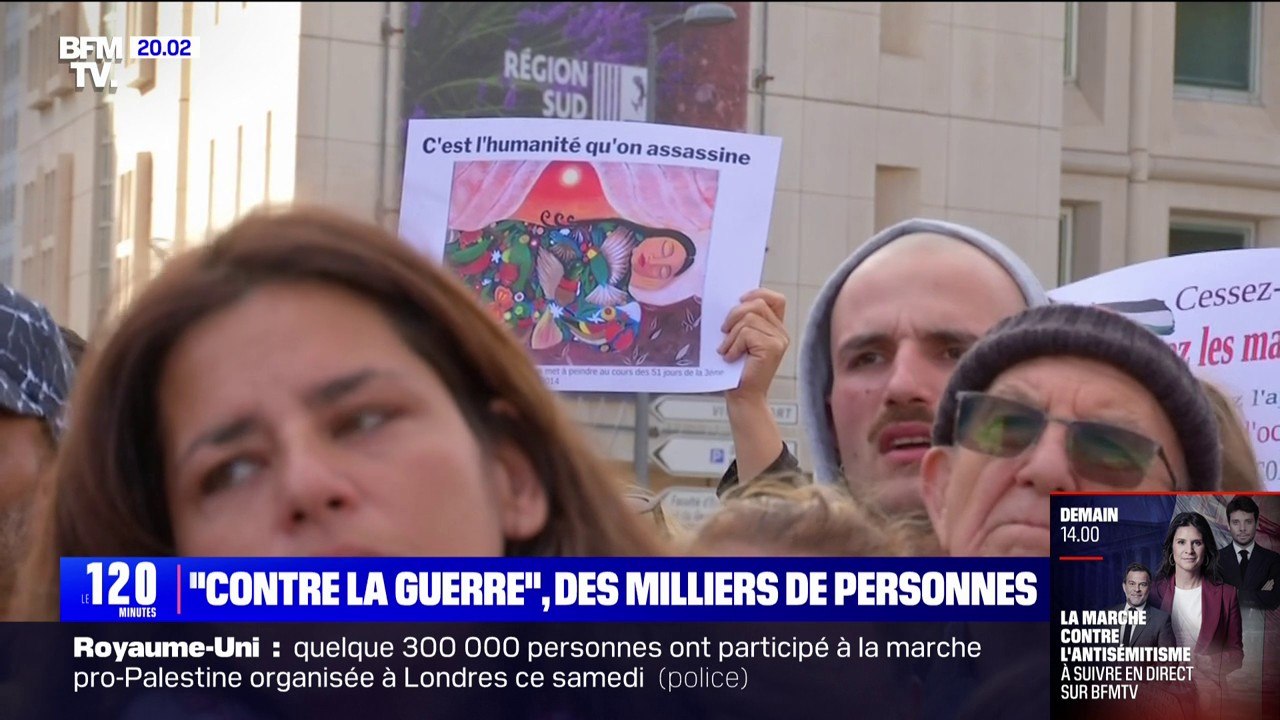 Marche contre la guerre: 16.200 personnes ont défilé ce samedi pour un cessez-le-feu à Gaza