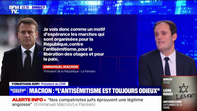 Yonathan Arfi (CRIF): Les Juifs ont besoin d'entendre leurs concitoyens crier un cri de solidarité, un élan de fraternité