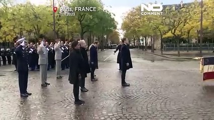 الرئيس الفرنسي يشارك في إحياء الذكرى 105 ليوم الهدنة