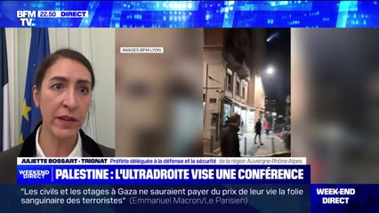 Lyon: la préfète déléguée Juliette Bossat-Trignat fait le point après l'attaque de membres de l'ultra-droite lors d'une conférence sur la Palestine