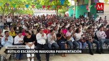 Rutilio Escandón inaugura pavimentación en Pijijiapan, Chiapas