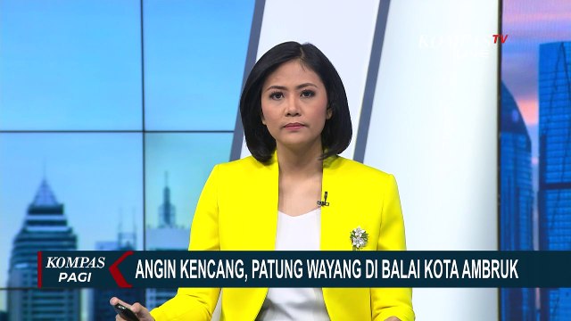 Patung Pandawa di Halaman Balai Kota Solo Ambruk Diterjang Angin Kencang