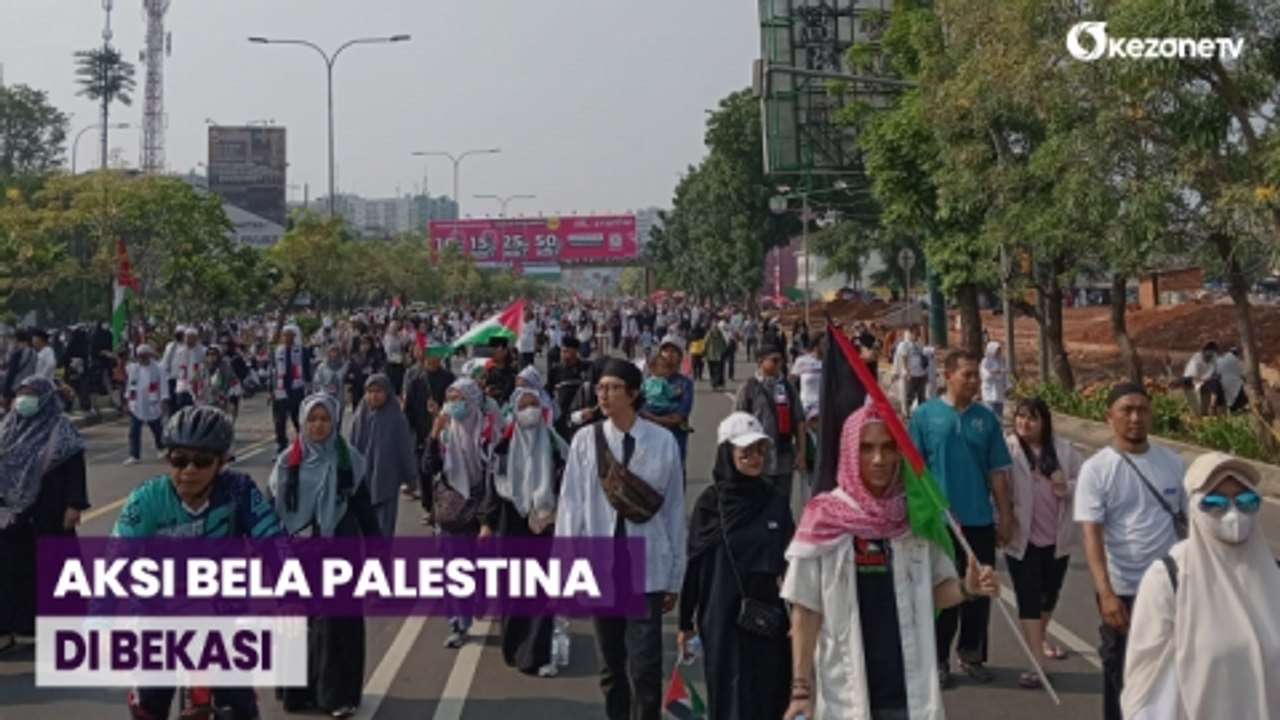 Aksi Bela Palestina Di Bekasi, Ribuan Warga Padati Kawasan CFD - Video ...