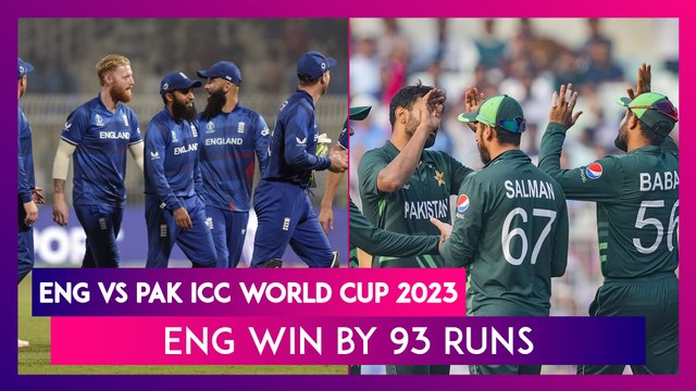 ENG vs PAK ICC World Cup 2023 Stat Highlights: England Finish Campaign With 93-Run Victory over Pakistan