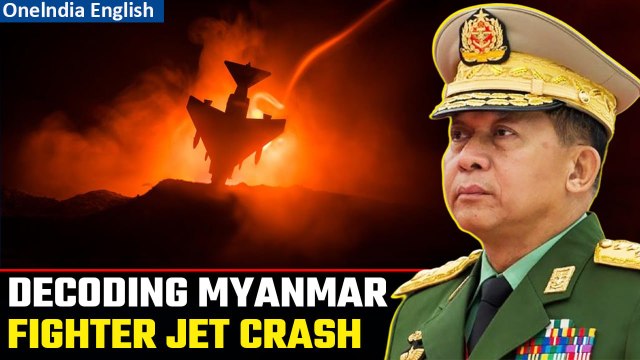Myanmar Fighter Jet Nose-Dives in Rebel Confrontation Near Border| Oneindia News