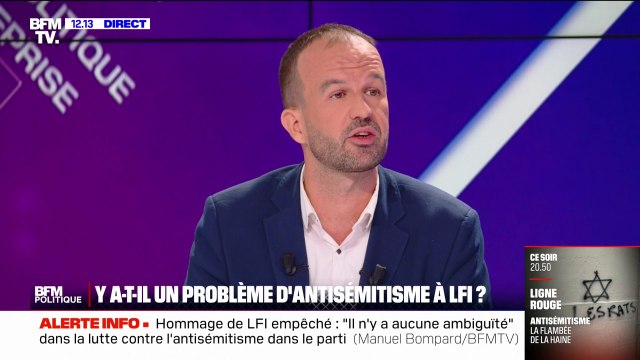 Manuel Bompard: Je n'ai jamais manifesté à côté de responsables politiques issus d'un parti qui a été fondé par des personnes condamnées pour négationnisme et antisémitisme