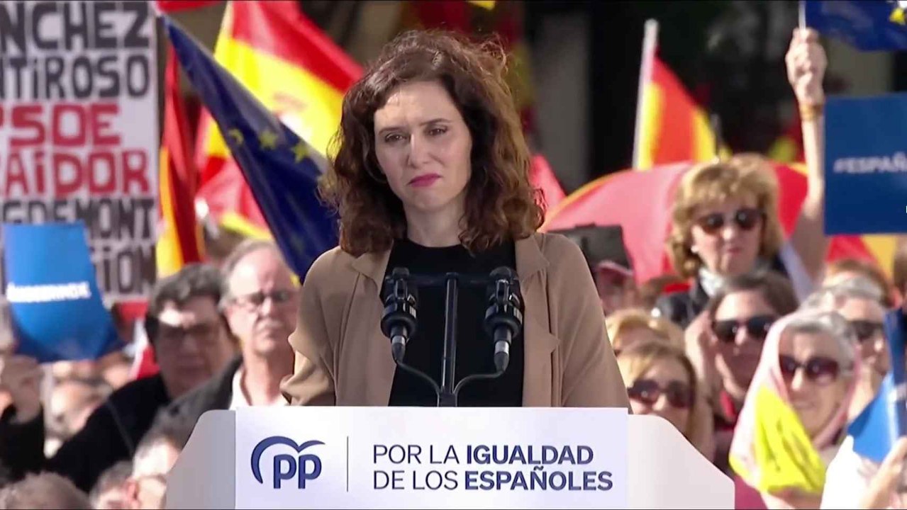 Ayuso en la concentración de Madrid