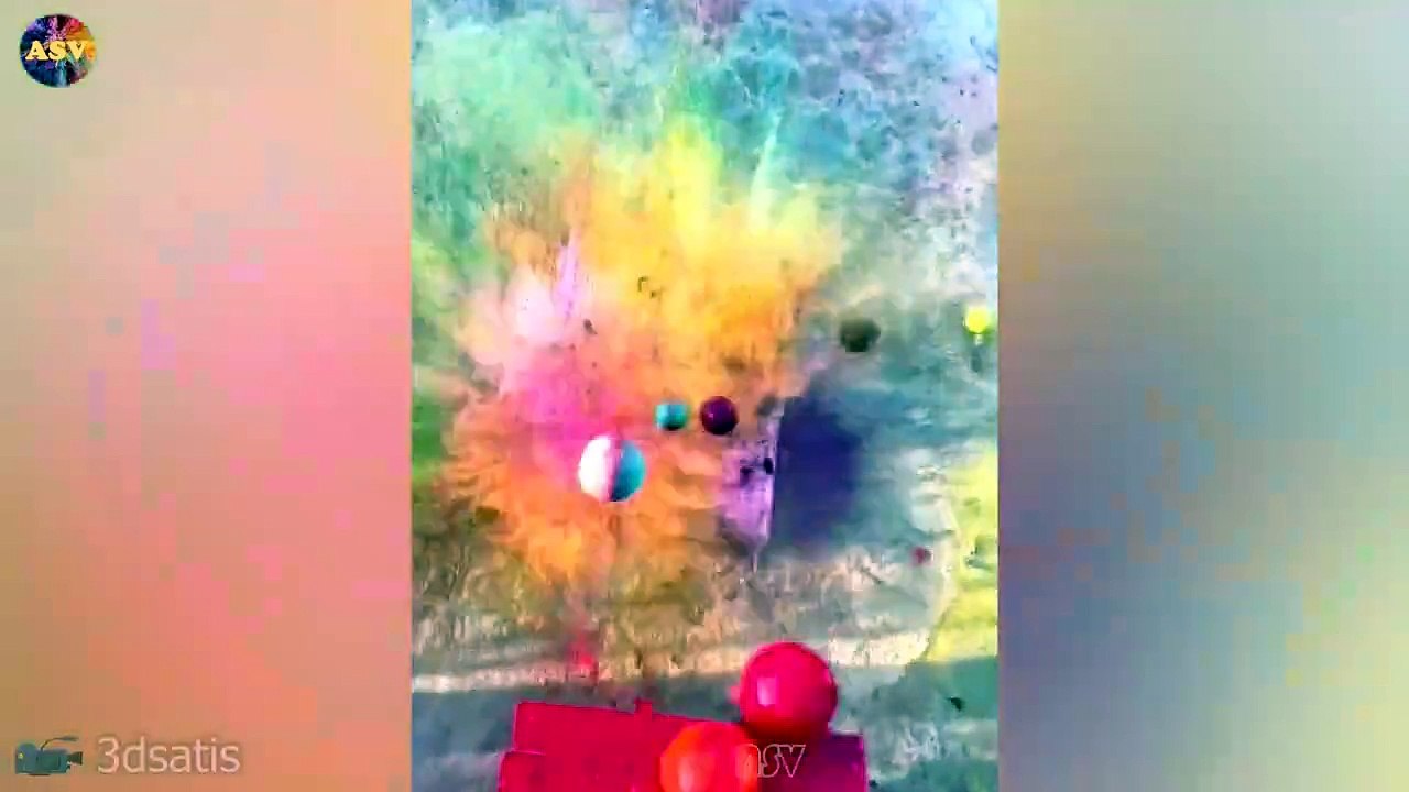 Drop Glass Bottles into Water Balloons! Breaking Glass Bottles _ Satisfying Video #asmr