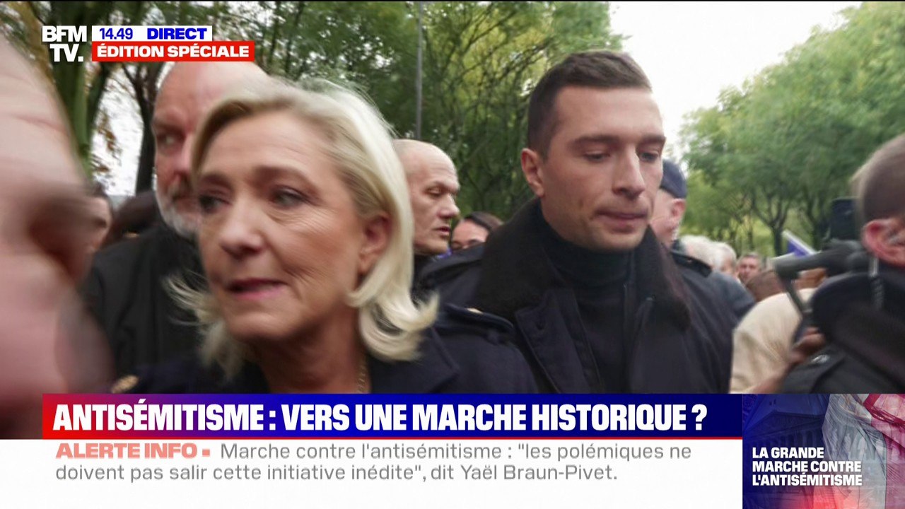 "Nous sommes là où nous devons être": Marine Le Pen s'exprime depuis la marche contre l'antisémitisme