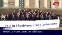 Marche contre l'antisémitisme : Des personnalités politiques de premier plan en tête de cortège