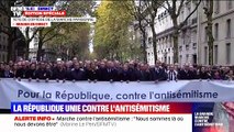 Marche contre l'antisémitisme - Regardez ce moment fort quand le cortège et les personnalités chantent la Marseillaise, alors que des dizaines de milliers de personnes sont présentes