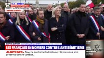 Le Rassemblement national est positionné en queue de cortège de la marche contre l'antisémitisme à Paris