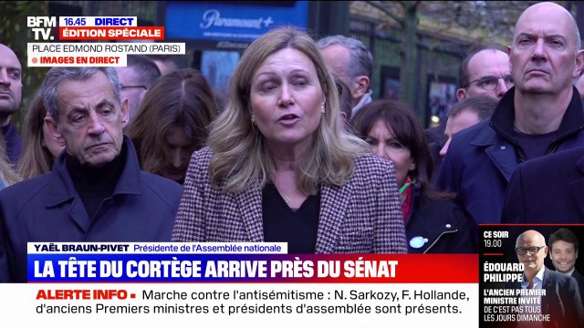 Marche contre l'antisémitisme: Aujourd'hui nous avons montré la plus belle image de la France , déclare Yaël Braun-Pivet