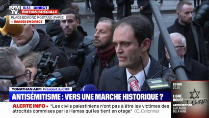 "Les actes antisémites ne menacent pas que les juifs mais la société française toute entière", estime Yonathan Arfi, président du CRIF