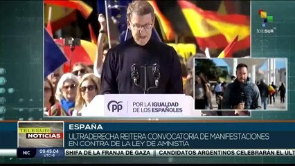 Oposición española se mantiene en las calles