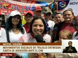 Movimientos Sociales de Trujillo entregan su adhesión al CNE en defensa del territorio Esequibo