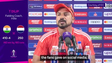 Descargar video: Fielding coach praises India's 'intent and effort' in unbeaten World Cup group-stage campaign