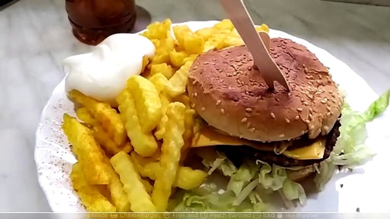 #Shorts Freshly made  Cheeseburger,  Fries and  Peach flavored  Iced  Tea  | 100% Quality Time