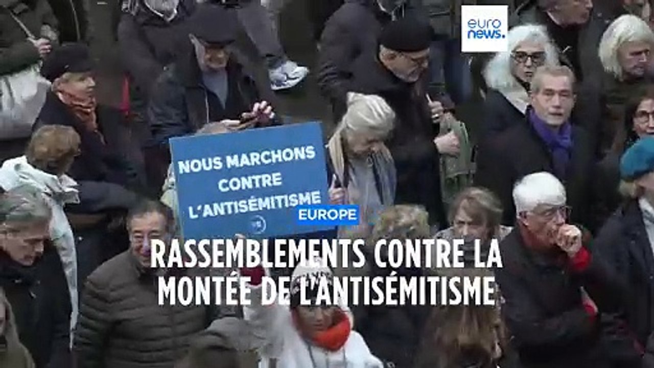 Paris, Bucarest, Bruxelles, des Européens défilent contre la montée de l'antisémitisme