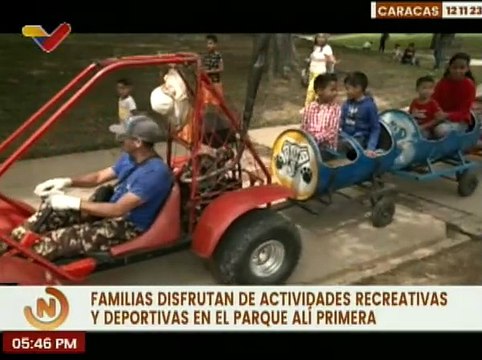 Niños y adultos disfrutan los fines de semana con atracciones deportivas en el Parque Alí Primera