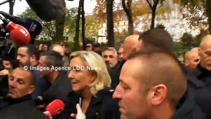 L’extrême gauche invective Marine le Pen et voit des fachos partout. Paris/France - 12 Novembre 2023
