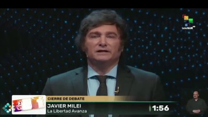 Candidato de La libertad avanza se dirige a los argentinos