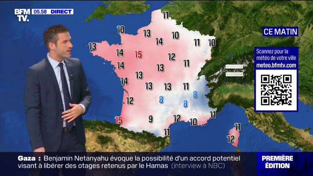 De la pluie sur la moitié nord et des températures douces pour la saison ce lundi