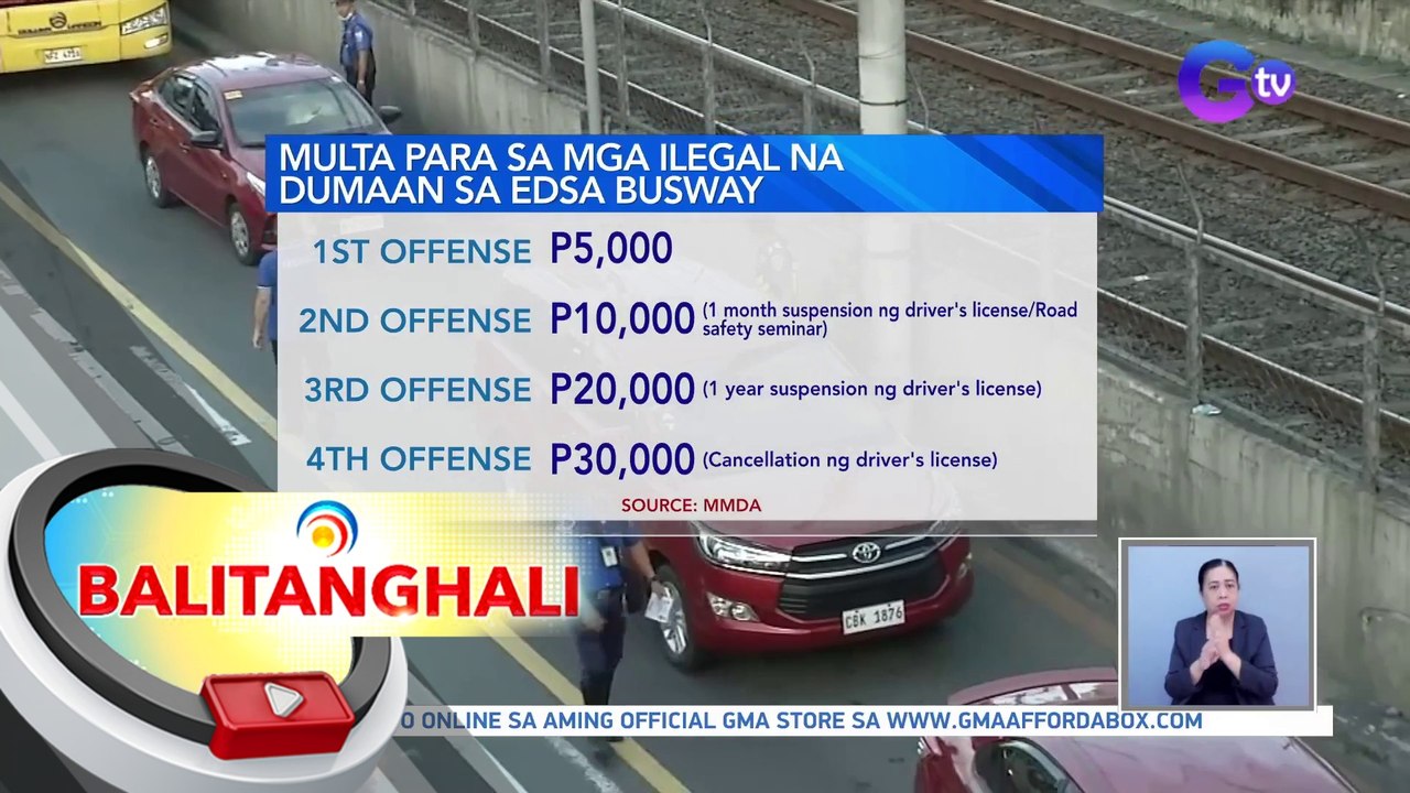 Mas malaking multa para sa ilegal na pagdaan sa EDSA Busway, epektibo na ngayong araw | BT