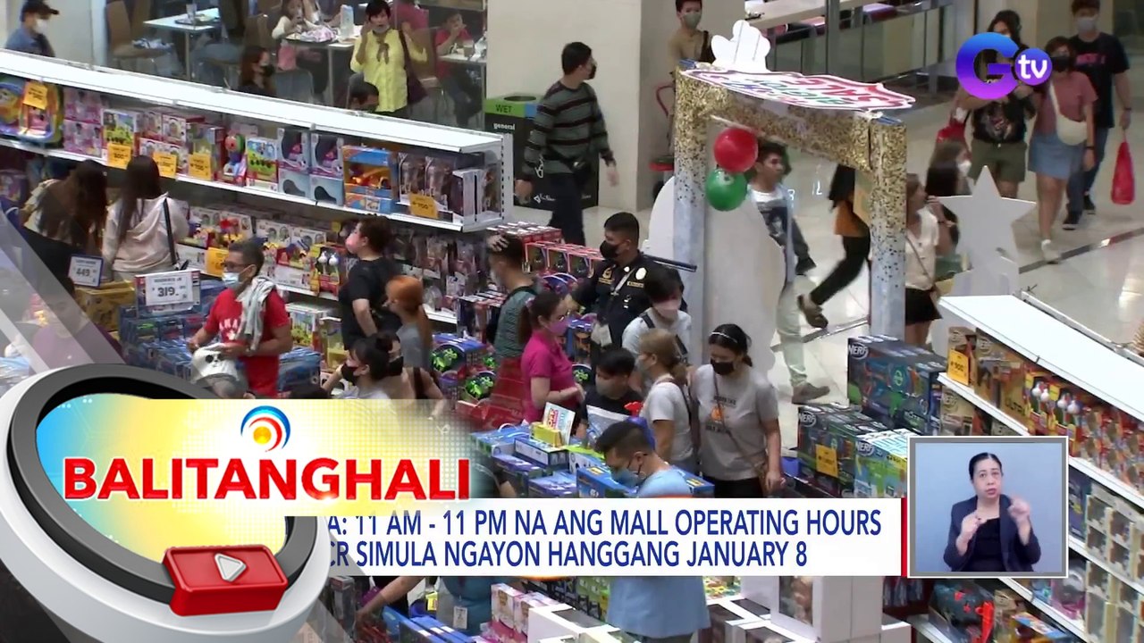 MMDA: 11 AM - 11 PM na ang mall operating hours sA NCR simula ngayon hanggang January 8 | BT