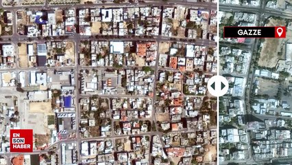 Gece gündüz bombalanan Gazze'nin son hali uydudan görüntülendi