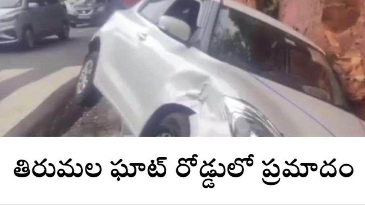 తిరుపతి జిల్లా: తిరుమల ఘాట్ రోడ్డులో ప్రమాదం