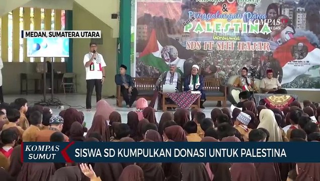Momen Siswa SD di Medan Kumpulkan Donasi untuk Palestina
