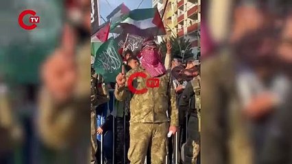 HÜDA PAR'ın mitinginde HAMAS üniformalı kişiler sahnede!