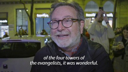 Barcelona's Sagrada Familia lights up new towers