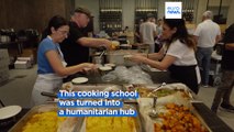 Hundreds volunteer at Tel Aviv cooking school turned humanitarian hub for displaced