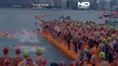 شاهد: سباق سنوي.. الآلاف يغوصون في ميناء فيكتوريا في هونغ كونغ