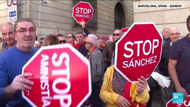 Tens of thousands protest across Spain at proposed Catalan amnesty