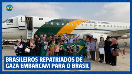 Brasileiros repatriados de Gaza embarcam para o Brasil