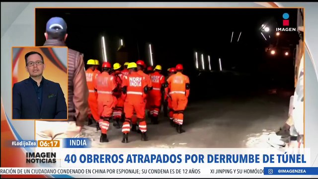 Obreros quedan atrapados al desplomarse un túnel en India