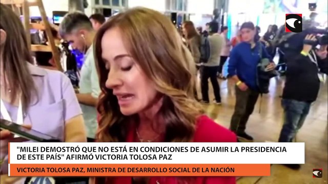 Milei demostró que no está en condiciones de asumir la presidencia de este país afirmó Victoria Tolosa Paz