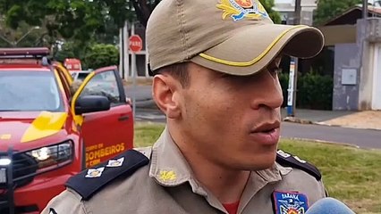 Download Video: Tenente Tiago, do Corpo de Bombeiros de Umuarama, fala sobre acidente em cruzamento da avenida Rio de Janeiro