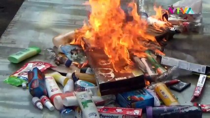 Ratusan Santri Bakar Produk Israel yang Masuk di Indonesia