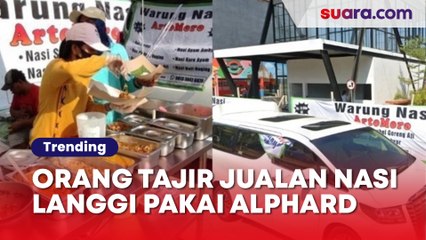 Orang Tajir Ponorogo Jualan Nasi Langgi Pakai Alphard, Meja Dagangan Jadi Gunjingan: Standar Hotel