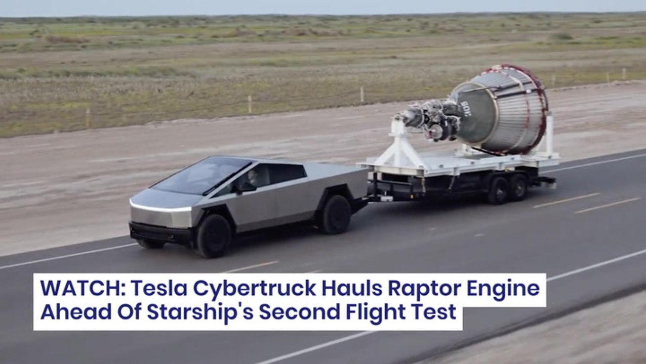 WATCH: Tesla Cybertruck Hauls Raptor Engine Ahead Of Starship's Second ...