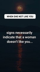 She avoids eye contact.