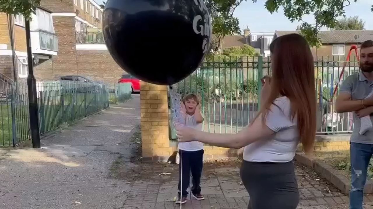 Boy turns into a bundle of endless excitement after finding out baby sibling's gender